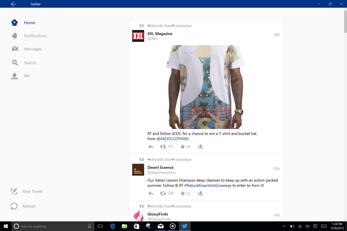 David_Pace_Jr's tweet image. The @twitter app for #Windows10 is was better than the one for Windows 8.1. #windows10launch