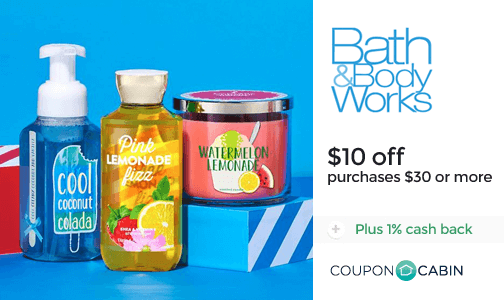 CouponCabin's tweet photo. Take $10 off your $30 purchase at Bath & Body Works #luvbbw! Save on summer scents now: http://t.co/HgF2z6QnrW http://t.co/mIddr2XH0g