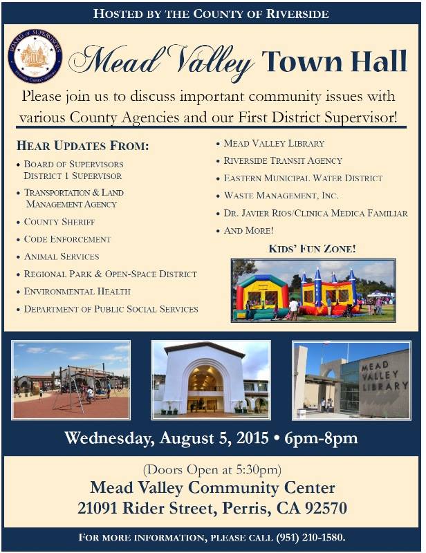 Come see RTA and a host of other agencies <a href="/SupJeffries/">Kevin Jeffries</a> Town Hall next Wednesday August 5.