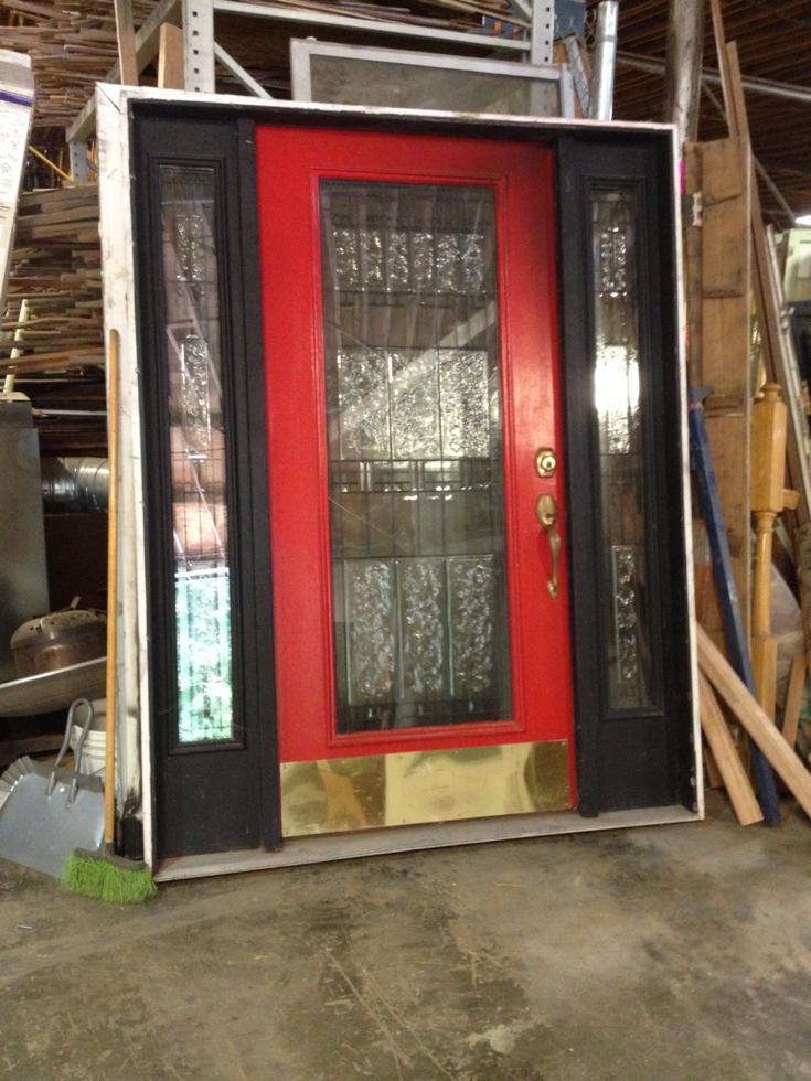 ReWarehouse's tweet photo. Leaded Glass Entry Door with Sidelights http://t.co/aCLE0EO1gj