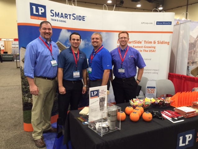 lpcorp's tweet photo. Enjoying Day 1 of @SunbeltBuilders Show with @MeritageHomes at the #LP booth! #Sunbelt2015 #LPBuildingProducts http://t.co/RElNiMs6ni