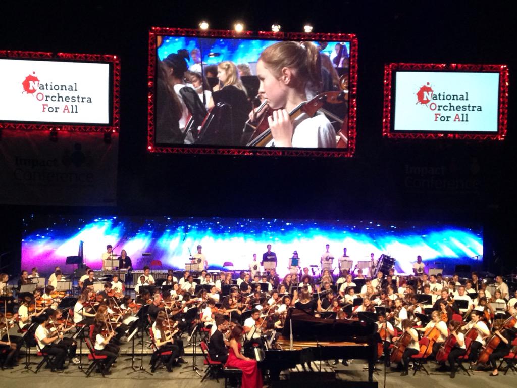 Brilliant to see <a href="/OasisSouthBank/">Oasis Academy South Bank</a> students performing with the amazing @NOFA_orchestra in Leeds tonight! #TFImpact15