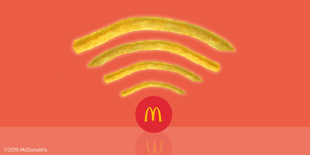 McDonalds's tweet photo. @Sherman_Alexie Come on in. We have comfortable seats &amp; great Wi-Fries! 😉 http://t.co/eofn2viMCW