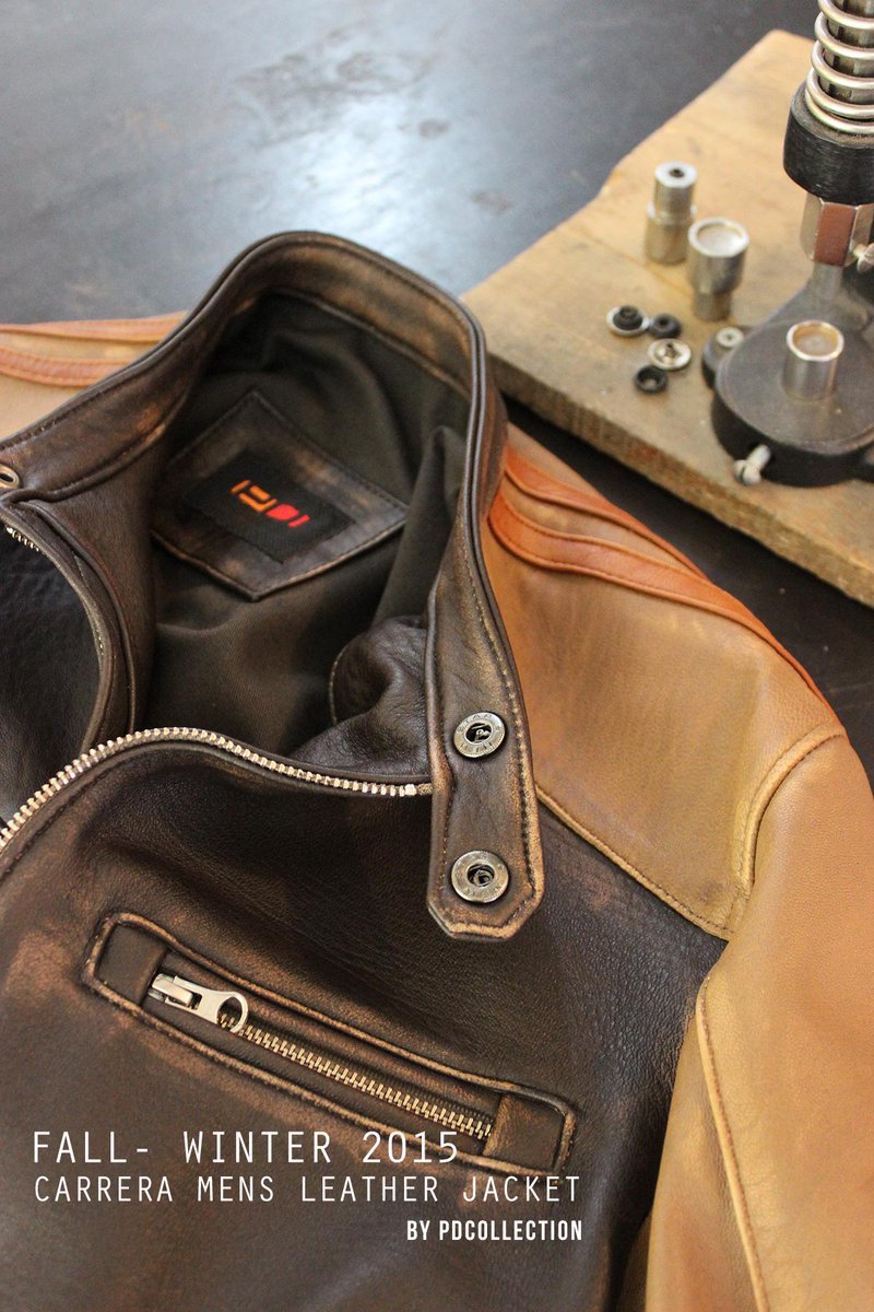 pdcollection_'s tweet photo. CARRERA combines a leather café racer striped jacket with a vintage look
#pdcollection http://t.co/hU5eTh2dZm http://t.co/lXyRduvSRf