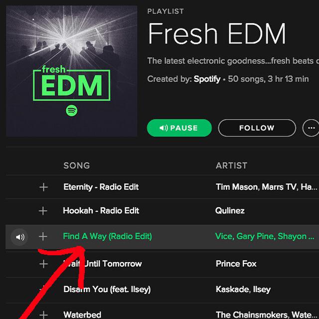 djvice's tweet photo. That's legitness! "Find A Way" all up on the Fresh EDM playlist!! #ViceFindAWay #Spotify http://t.co/azot5s6CY5 http://t.co/WYoen9fna9