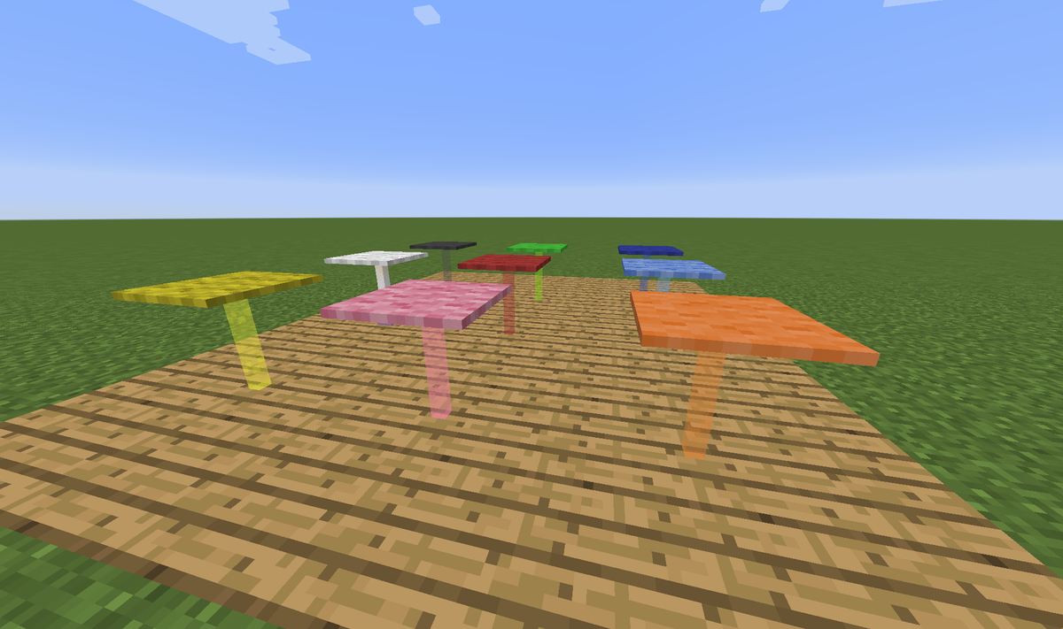 Modern table designs in #Minecraft 1.9!

See a video about it:
youtube.com/watch?v=1GrX1H…
