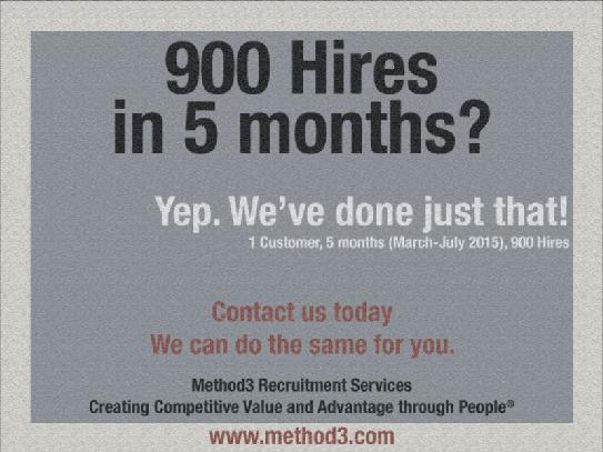 Method3Matt's tweet image. 900 hires in 5 months! #Method3
