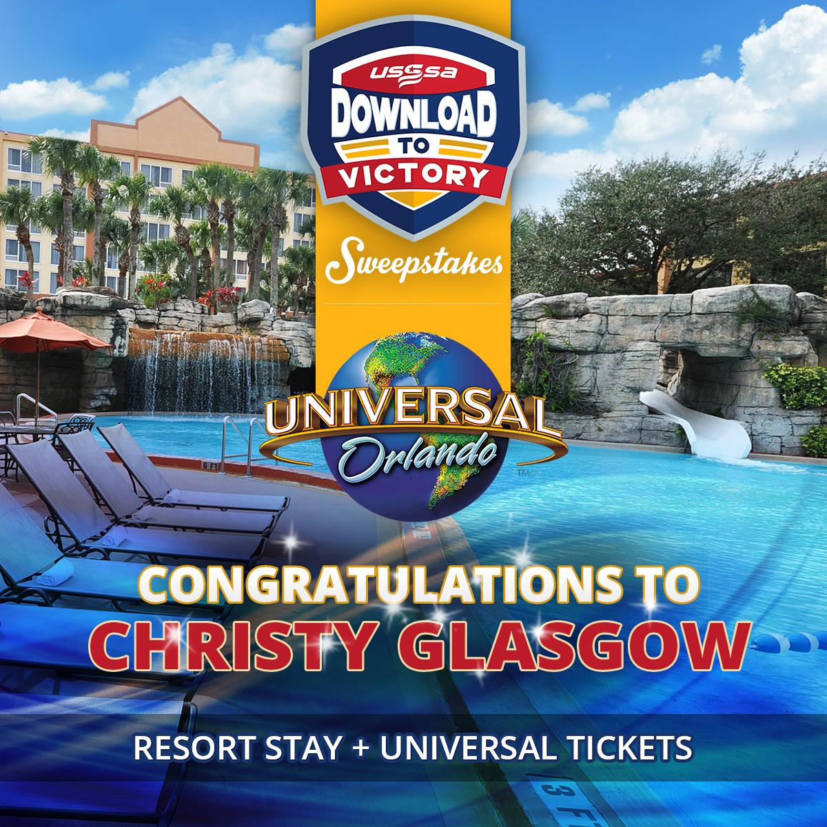 USSSA's tweet photo. Congratulations to our GRAND PRIZE winner: Christy Glasgow #WinWithUTrip http://t.co/m3tMRiGAzp