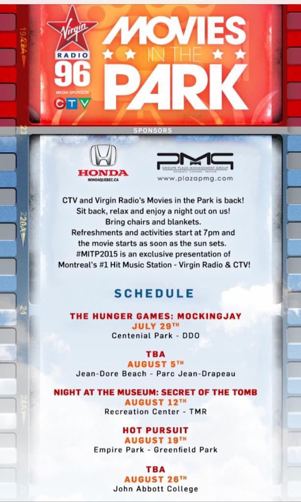 LoriGrahamMTL's tweet photo. A sultry night for Movies in the Park! Join us in DDO tonight! @CTVMontreal #MITP2015 http://t.co/o0vQ9lUIHT
