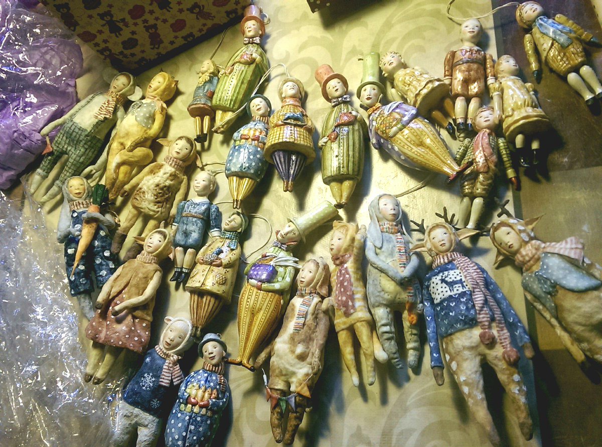 We are officially represent Moscow #dollartist Svetlana Solovaya. Here's a photo from her studio #christmasornaments