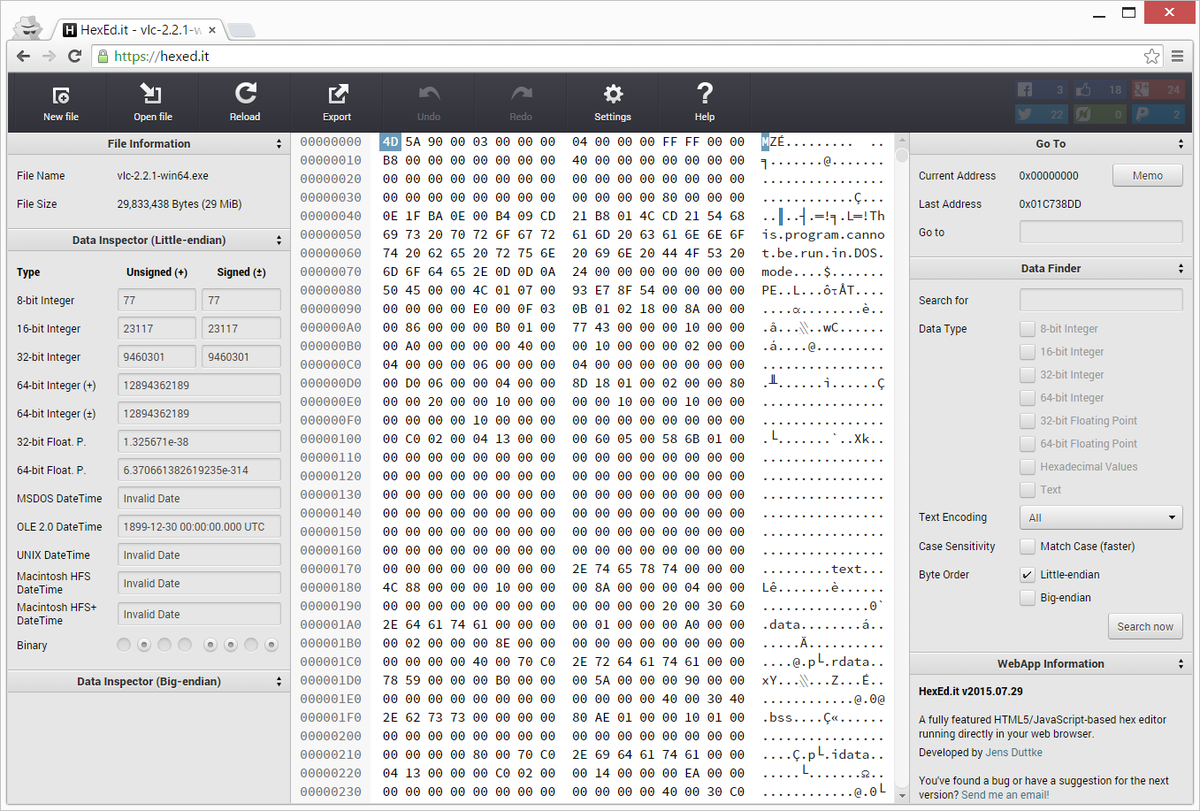 angealbertini's tweet image. HexEd.it - the client-side JavaScript based hex editor hexed.it