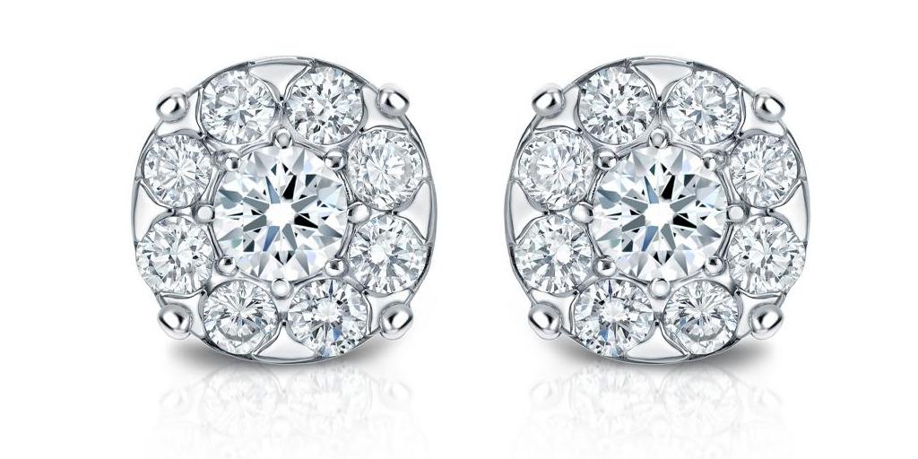 Diamond Cluster Earrings from DiamondStuds.com
