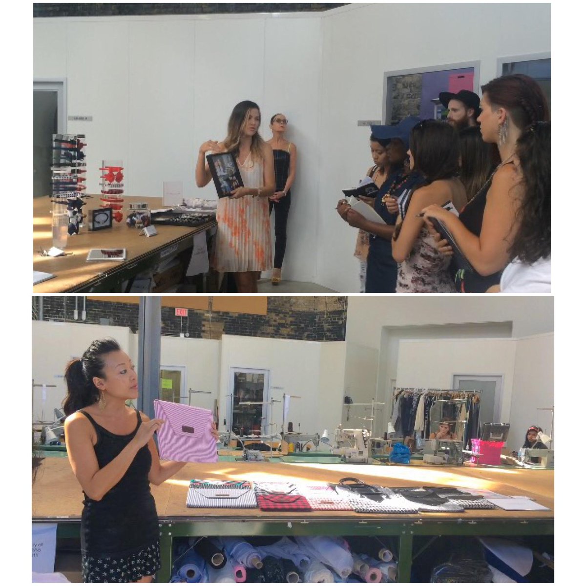 Today at #TFIFYF boot camp we met with talented designers <a href="/erinbridal/">Erin Fitzpatrick</a> &amp; <a href="/shopmodako/">Moda:ko</a> to learn more about #AccessoryBiz