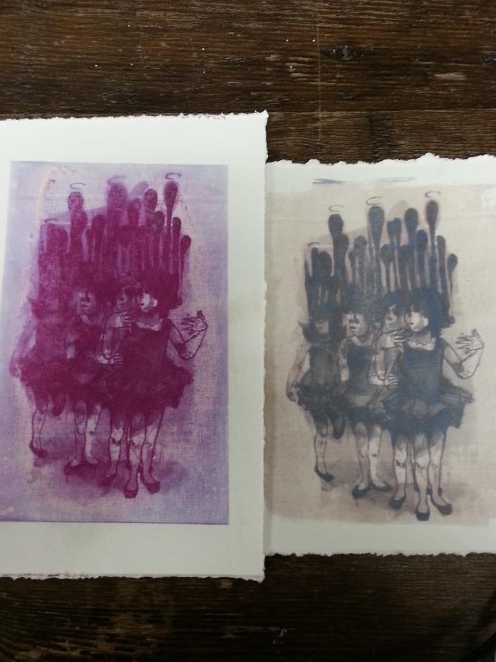 notdeannaburke's tweet image. Making test prints with #solarfast. #artmaking #printmaking #illustration