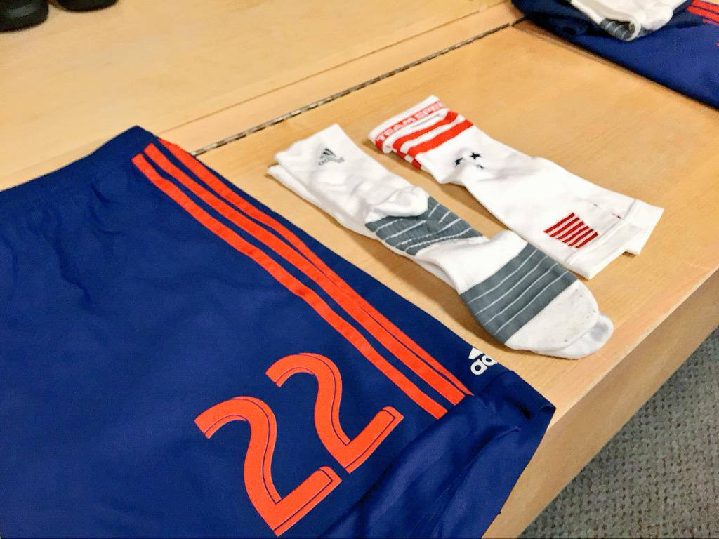 soccerdotcom's tweet photo. We're behind the scenes at #MLSAllStar. @adidassoccer has the players decked out in a new sock system &amp; fresh kits. http://t.co/eIhz1egLdh