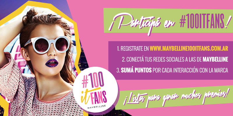 maybellinearg's tweet photo. Estamos buscando a las #100ItsFans. ¿Sos una de ellas? Comenzá a participar acá: http://t.co/7Ckfkv8XuK http://t.co/Dh8Y8w2DzI