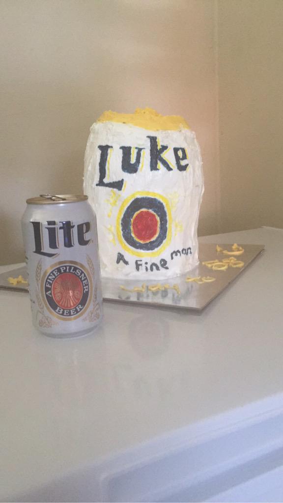 Our attempt at a miller light (Luke Bryan) can cake. happy birthday 