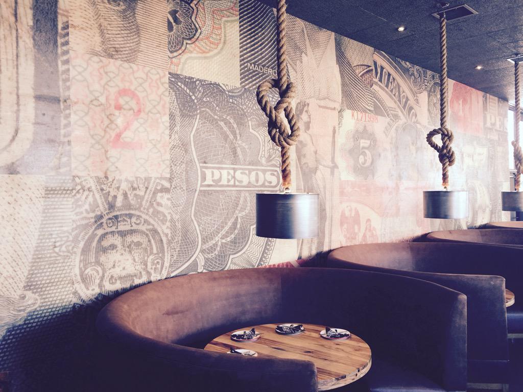 BanknoteNews's tweet photo. Check out the Mexican banknotes on the wall of Hecho restaurant on Market in SF. Great margs and carne asada BTW. http://t.co/GFjA8yeENU