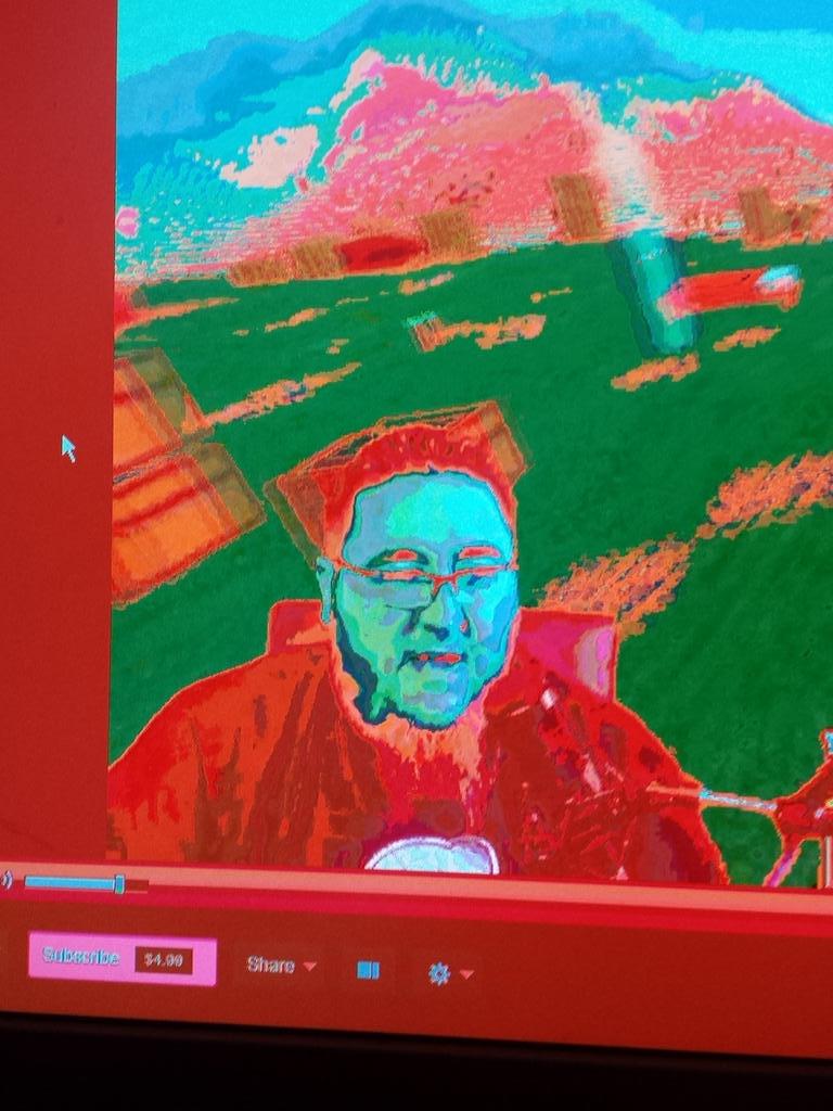 noahvince's tweet photo. @BaconDonutTV  my monitor glitching makes you look like some alien neffy! http://t.co/0xWfTePFLy