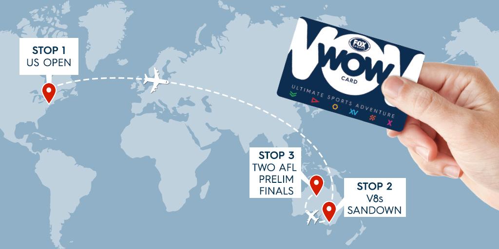 FOXSportsAUS's tweet photo. This month's WOW Card could take you to these 4 massive sporting events! How? http://t.co/Hbu00P0JSh #foxwow2015 http://t.co/VrfEbKPXGm