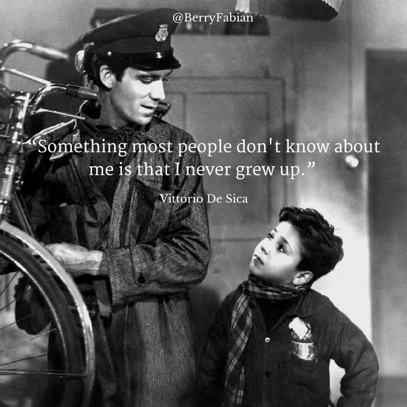 BerryFabian's tweet photo. Vittorio De Sica on growing up. #BicycleThieves #GeneralDellaRovere #italianneorealism #italianfilm #cinema http://t.co/MZSrNNEE07