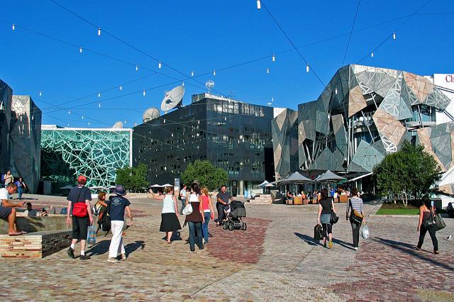 hccnicole's tweet photo. melbourne's most visited attraction is: federation square #HCCYellowBrickRoad 😀 http://t.co/zPyX9wVqa3
