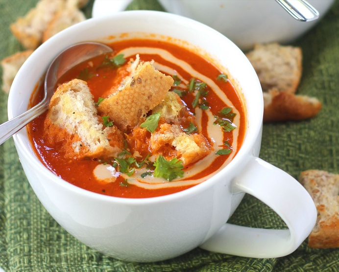 findingvegan's tweet photo. We feel a summer soup craving coming on.. Roasted Red Pepper Soup http://t.co/ZeFhClcDha by @Connoisseurus http://t.co/GDpNYMEs6f