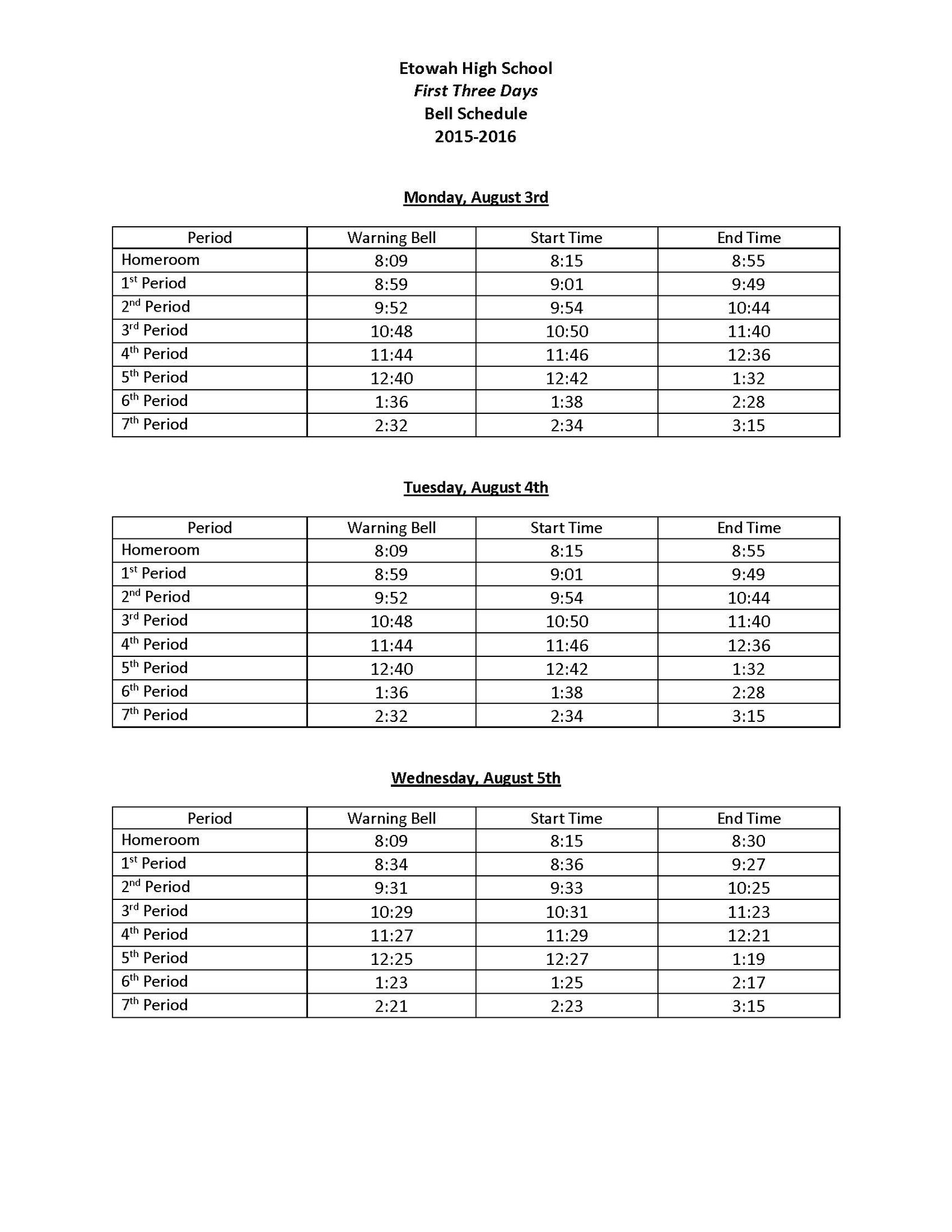 etowah-high-school-on-x-this-is-the-bell-schedule-for-the-first-three-days-of-school-http-t-co-3m0ivixyik-x