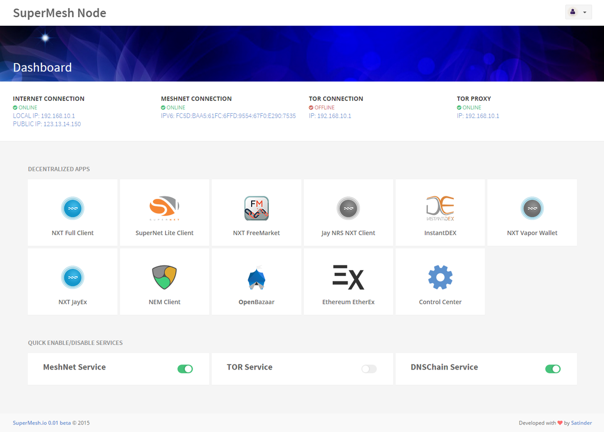 satindergrewal's tweet photo. Latest Mockup Example image of #SuperMesh.
#nxt #openbazaar #meshnet #supernet #etherex
@Nxtgids @NXTmovement http://t.co/3NIEloe6Pj