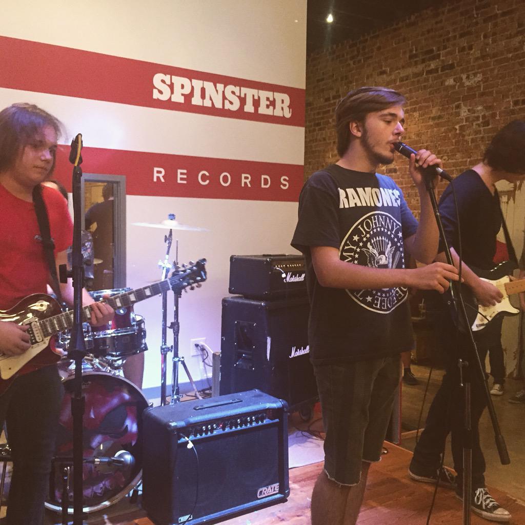 The Deadlines tearing it up at Spinster Records! Derek are up next!