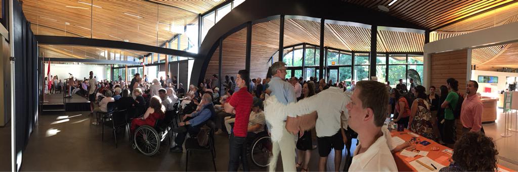 kylaepstein's tweet photo. #TeamOreck is #ReadyforProgress with standing room only! #cdnpoli @NDP_HQ http://t.co/ArlWpaexox