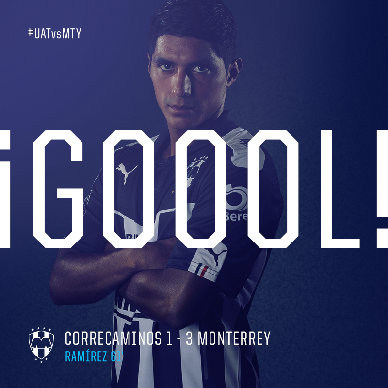 Rayados's tweet photo. 60' UAT 1-3 MTY | Cándido Ramírez puso el tercero para el conjunto albiazul. #UATvsMTY #VamosRayados http://t.co/KMjFnvrf64