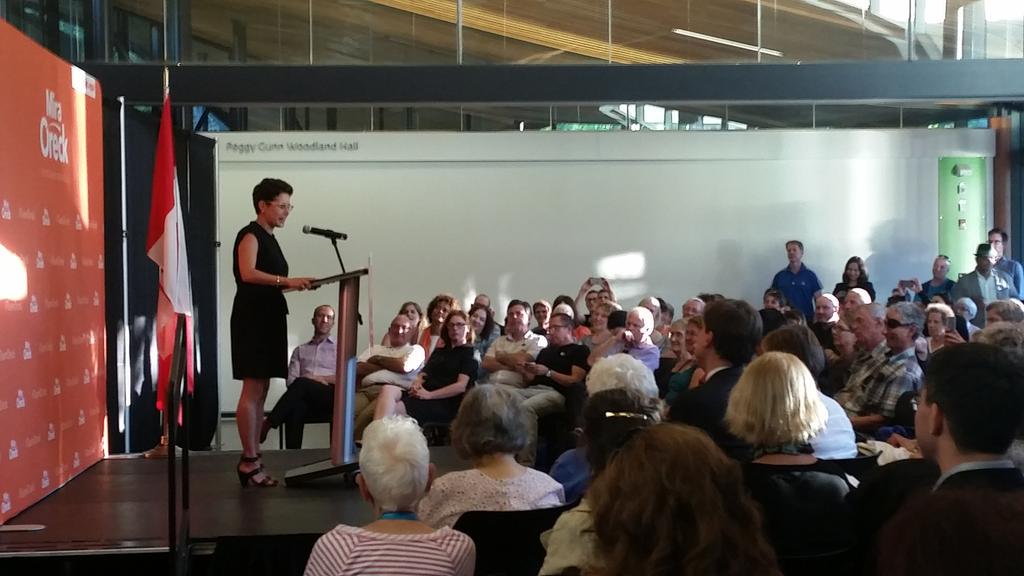 coree_tull's tweet photo. Hundreds of supporters kicking off @miraoreck #NDP campaign! #vangran #readyforprogress #teamoreck #cdnpoli #vanpoli http://t.co/4o1umOA5NT