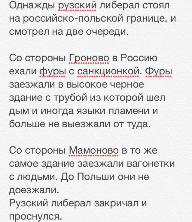 Однажды рузский либерал стоял на российско-польской границе