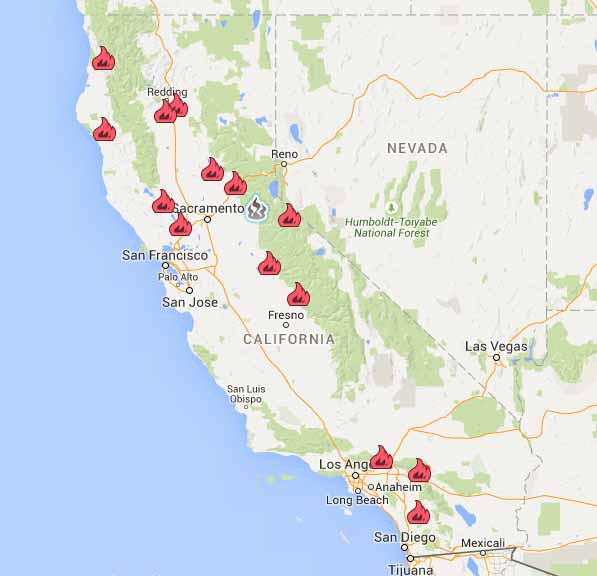 Cal Fire Pio On Twitter See Where The 14 Large Wildfires Are