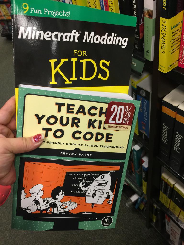 ednas's tweet image. What my kids want from the bookstore. ...And then I ordered it online. #coderkids #proudmom