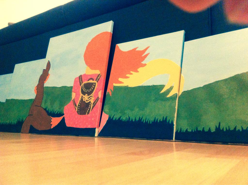 girlandfox's tweet image. The Girl and the Fox #workingprogress #multicanvas