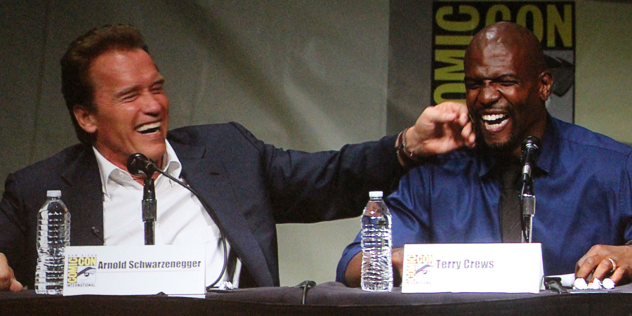 For Arnold Schwarzenegger.
Fave for Terry Crews.

Happy Birthday, boys. 