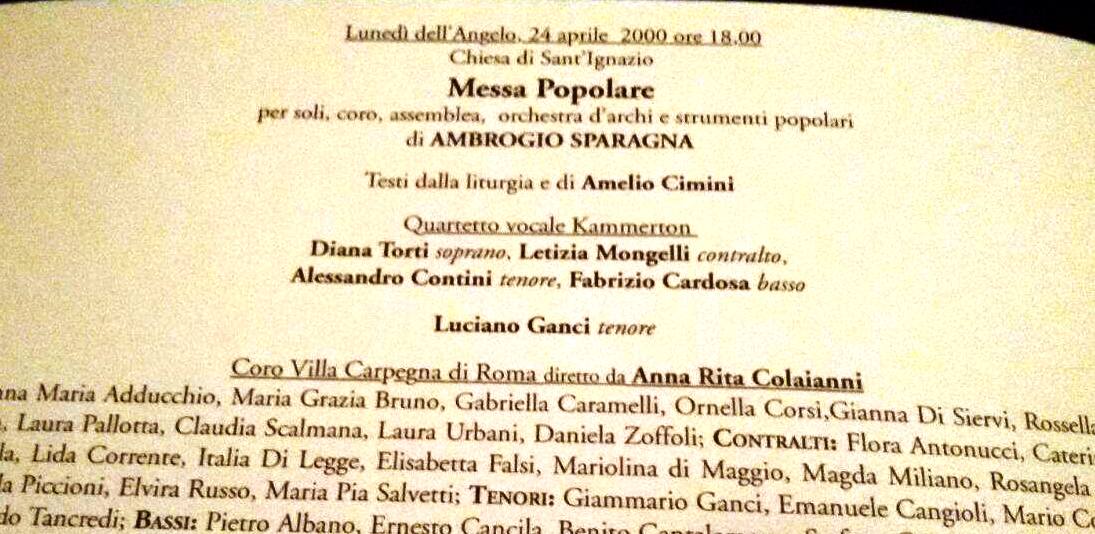 traslocando salta fuori il programma di sala del primo concerto da "tenore".E pensare che non volevo fare il tenore..