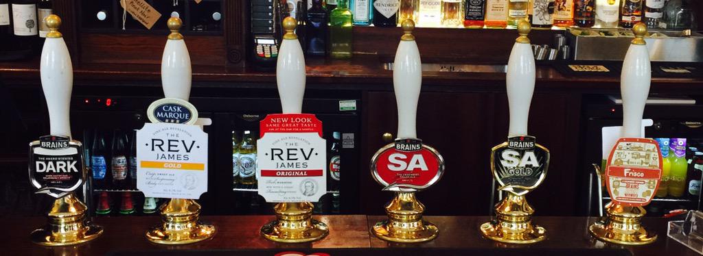 Dukecardiff's tweet image. Today's #ale line up! Including @TheRevTweets #RevJames voted number 5 @100hottestbeers in the UK...Try it here now!