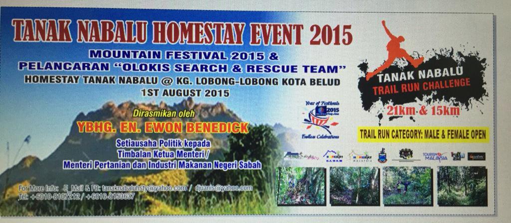Tanak Nabalu Homestay Event 2015. Trail Run Challenger 21KM & 15KM @EwonBenedick @MasidiM @UpkoNasional