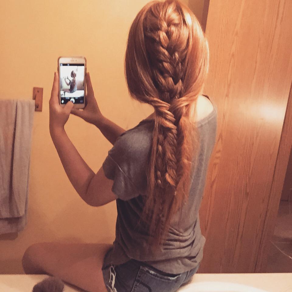 AbigailVanDyke's tweet image. Another braid creation from the sis #mohawkbraid