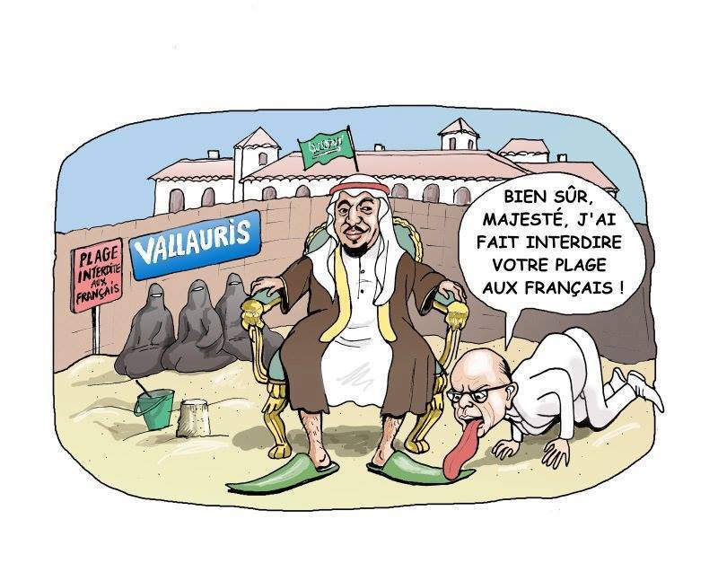 Vallauris : pour le roi d'Arabie saoudite, pas question de se baigner devant une femme CRS  CLJIS1GWwAANzuL