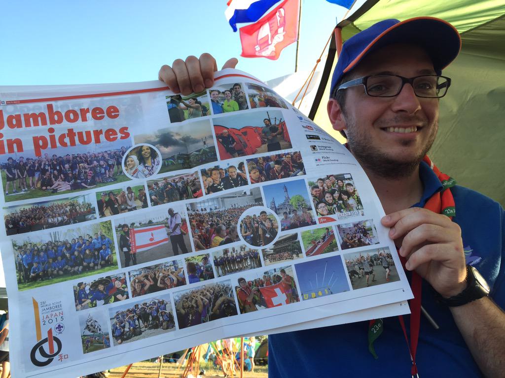 corpuswj's tweet photo. Corpus haalt de Jamboree krant. #23wsj2015 http://t.co/sWYycS4IN5
