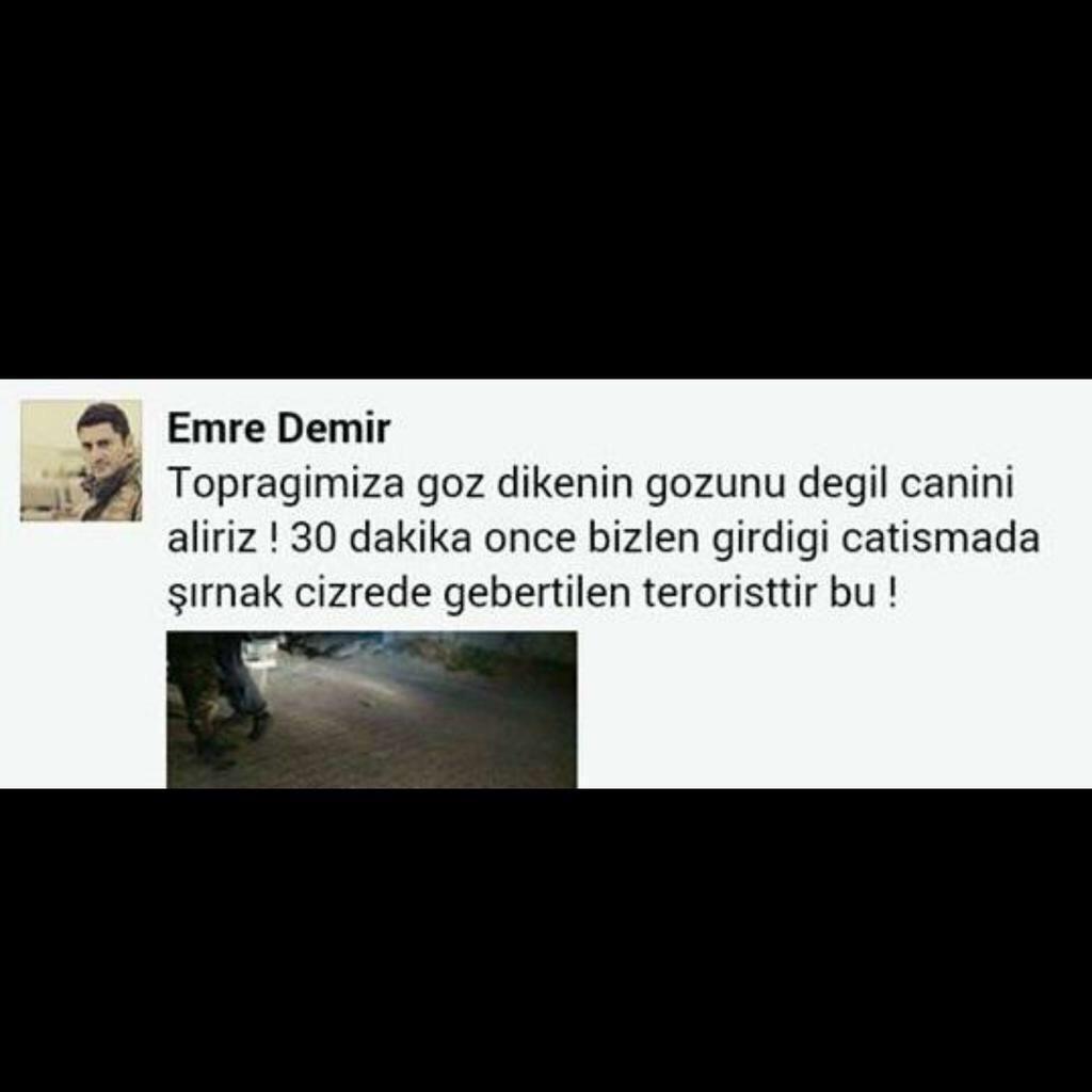 Barricadeinter's tweet photo. Dün gece Cizre de #HasanNerse yi katleden barbar polis budur. 
Facebook hesabından doğrulamıştır. http://t.co/XXBFpGFuH3