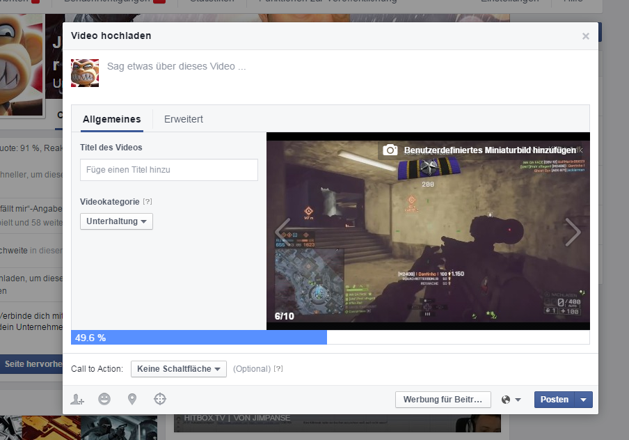 JimPanseGamer's tweet photo. aha, facebook hat jetzt nen neuen video uploader #fortschritt #instantupload http://t.co/o94mY1t05F