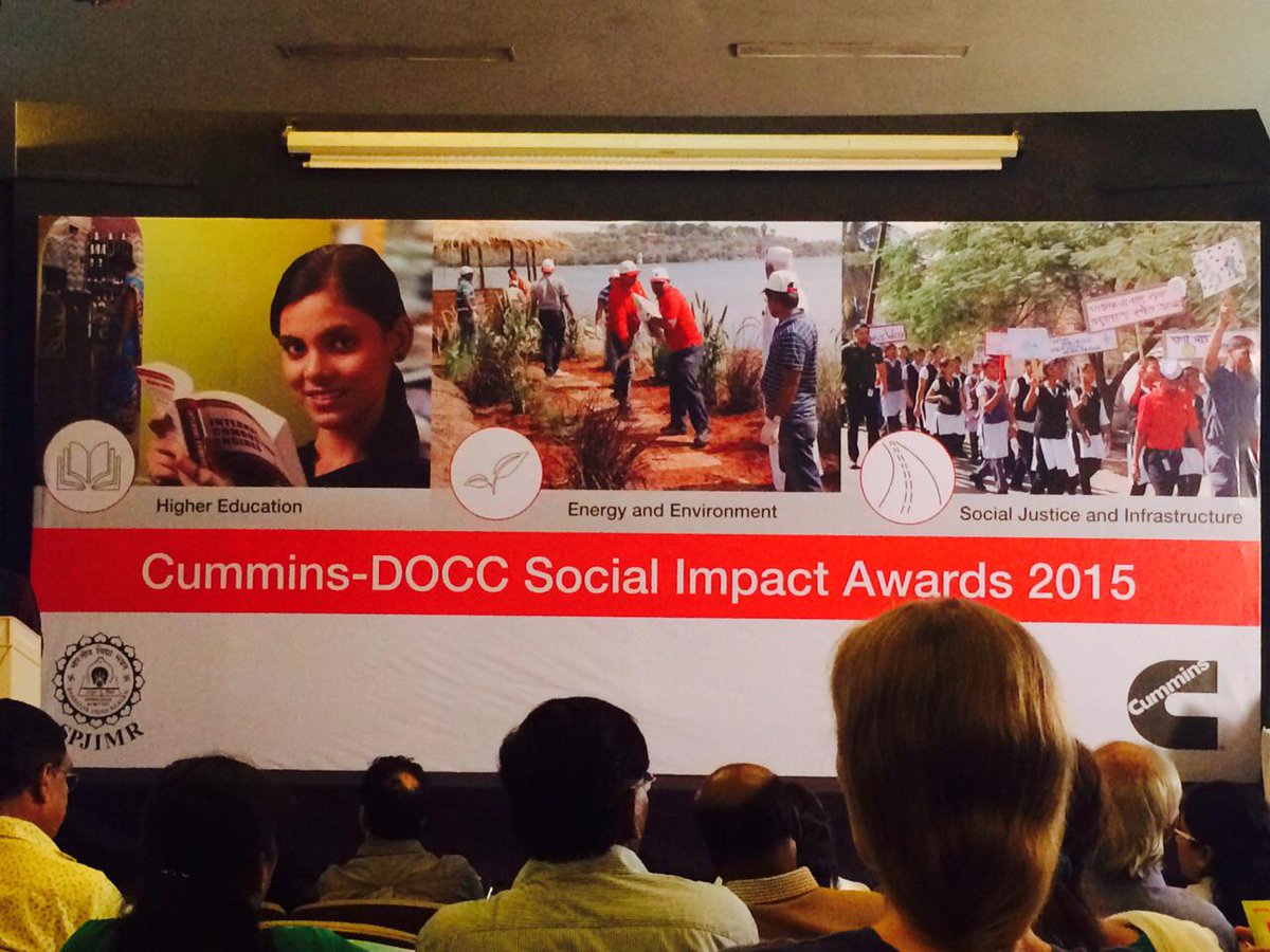 SPJIMR's tweet photo. The Award Ceremony you have been waiting for! The 7th Cummins-DOCC Social Impact Awards 2015, for those who do good! http://t.co/fHRWtFm4uO