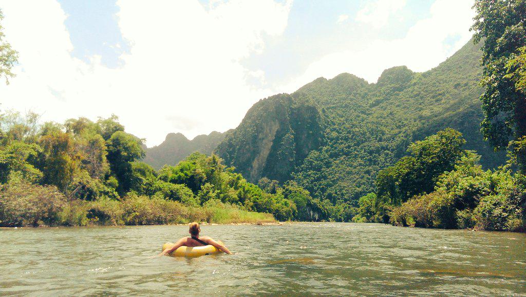 Jessicap23's tweet photo. Throwback to tubing in Laos @alijwebb12 Take me back!! http://t.co/g2CRFVyYrU