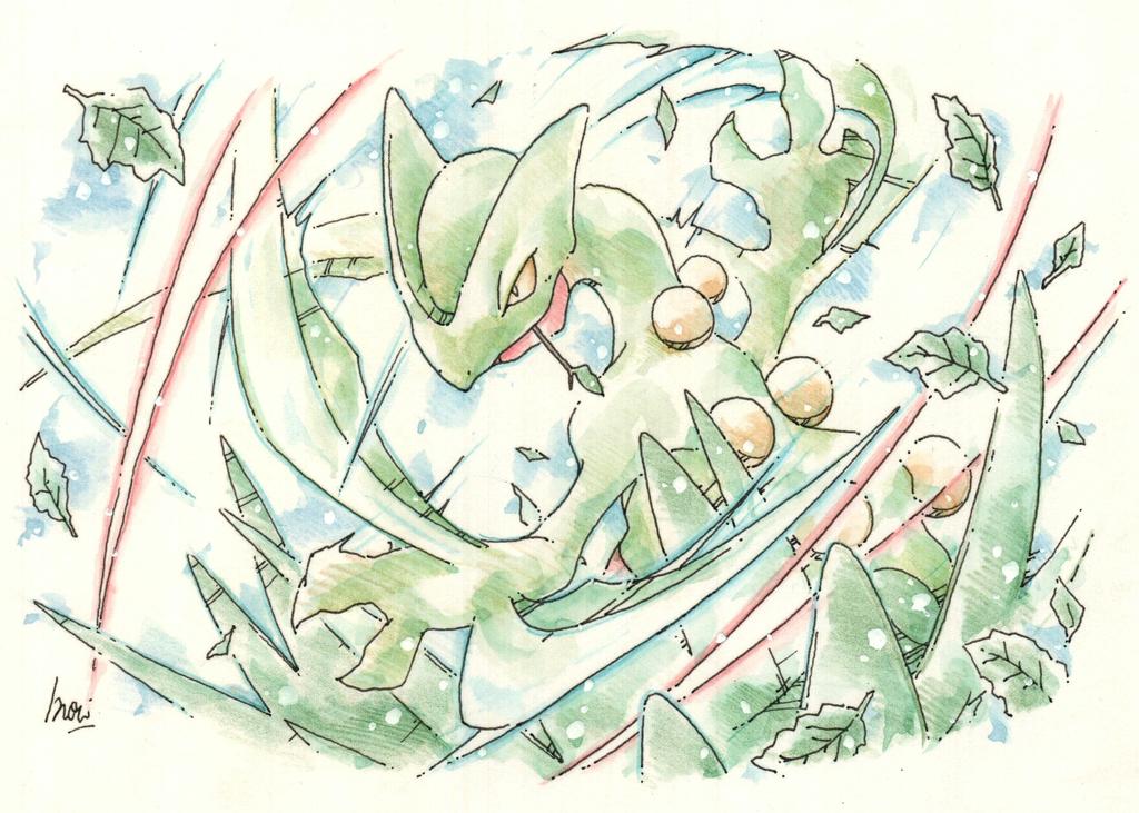 Inori Twitter પર 今日のポケモン図鑑 ｎｏ ２７６ ジュカインの リーフブレード Http T Co Zv2ibdryd8