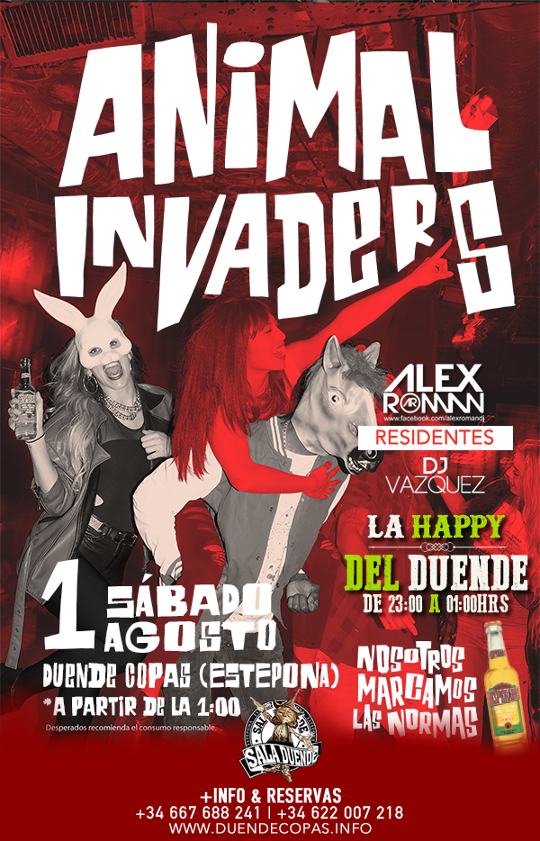 Este Sábado Duende Copas será invadido por el Comando Animal por  <a href="/Desperados_es/">Desperados España</a> 
A partir de la 1:00h #FiestaBestial